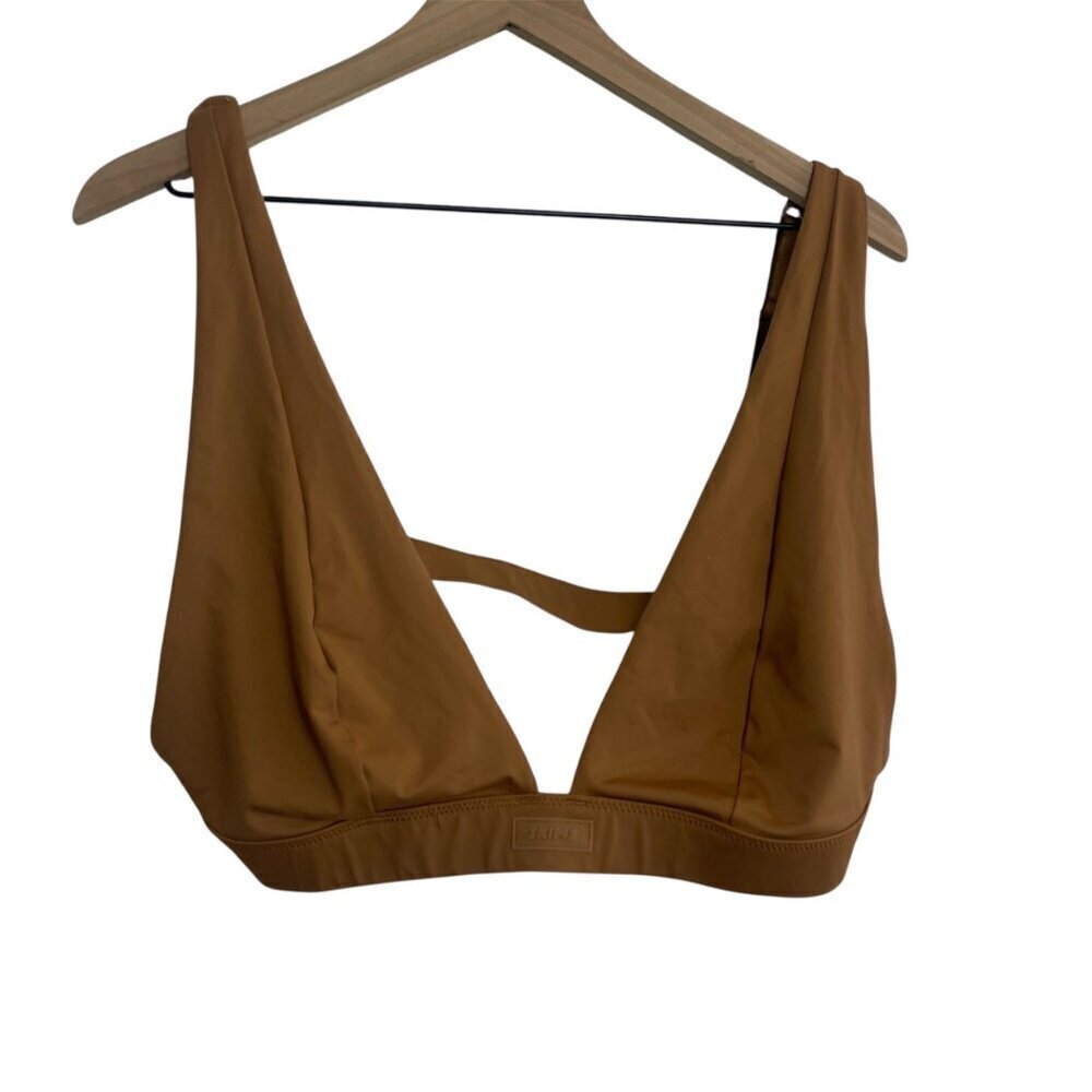 SKIMS Swim Plunge Bikini Top | Almond | Size 4X | New Without Tag - Picture 2 of 9